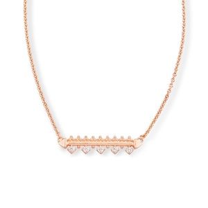 Anissa Bar Pendant with CZ and rose gold Necklace